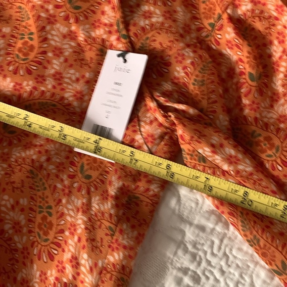 Joie‎ Women's Bree orange caramel multi Mini Silk long sleeve Dress size 4 - Picture 7 of 14